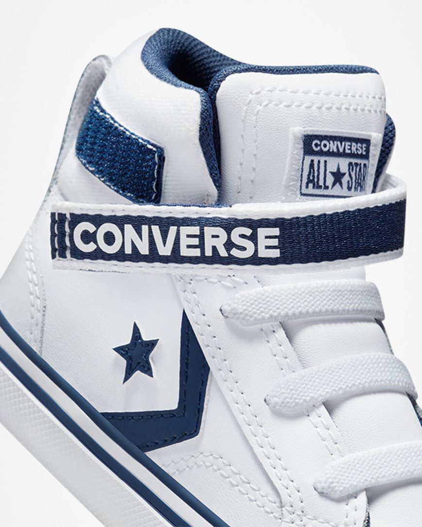 Chlapecké Boty Vysoké Converse Pro Blaze Páskové Easy-On Varsity Club Bílé Tmavě Blankyt Bílé | CZ DYIS73